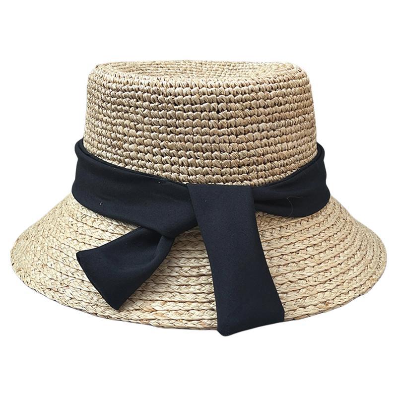 Lafite Sun Hat Bow Sun Hat Women'S Summer Seaside Beach Vacation Face Small Sunscreen Straw Hat