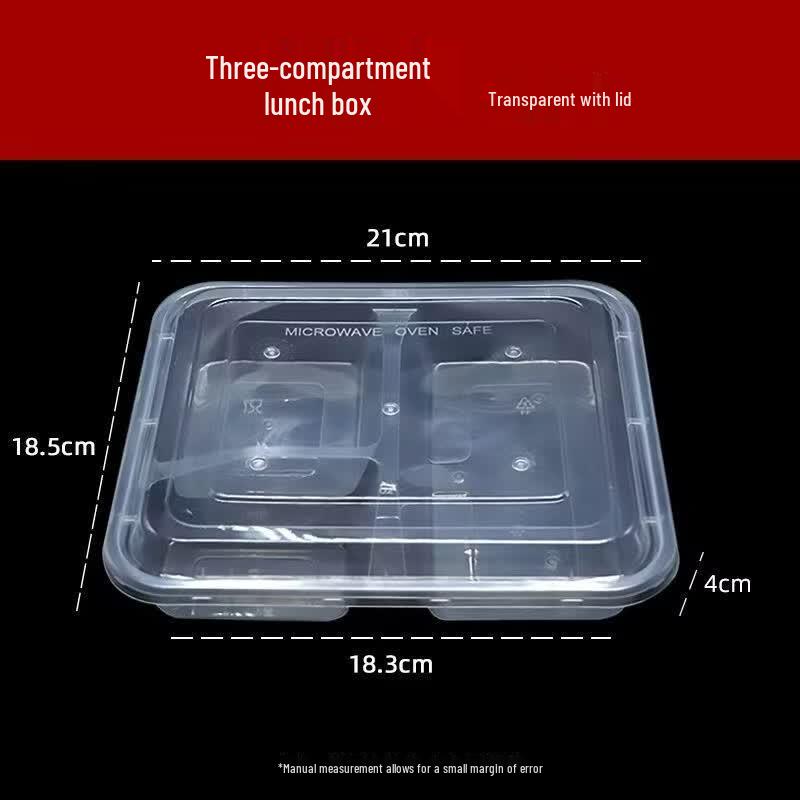 Disposable 3-Compartment Food Containers
