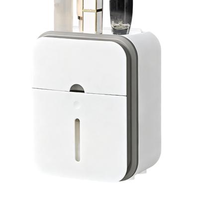 Toilet Paper Storage Holder Double-layer Dustproof Waterproof Storage No-Drill Organizer Wall Mounted Bathroom Tissue Holder