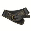1Pcs Women's Wide Waist Waistband Chic PU Leather Belt with Retro Rivet Belt - Perfect for Casual Wear Weddings Parties & More