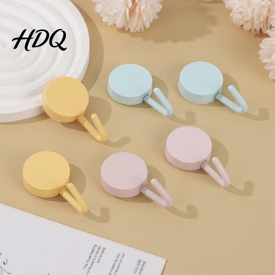 Kitchen Organizer Accessories 10PCS Adhesive Hooks Decorative Multi-colored Plastic Wall Hangers No Mounted Storage Hangers Drilling Required