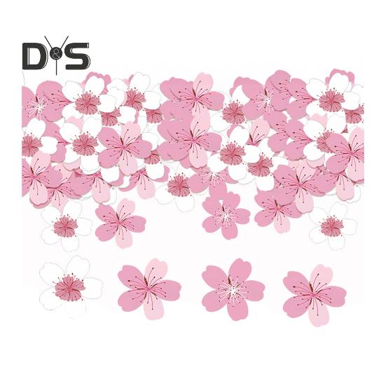 Decoraciones comestibles de flores de papel para pastel, cerezo sakura, postre, adornos para pastel, bodas, fiesta de cumpleaños, accesorios para pastel