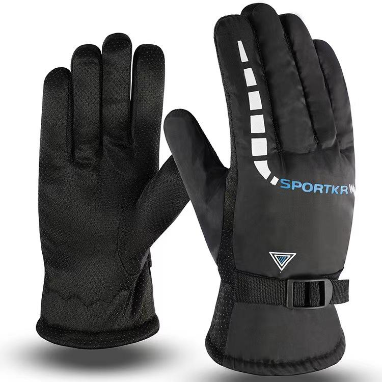 Cycling Gloves Warm and Velvet Men's and Women's Winter Windproof and Waterproof Outdoor Riding Motorcycle Takeaway Cold Cotton Gloves