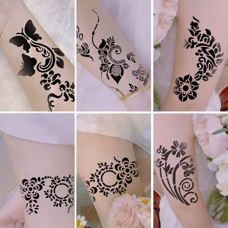 Autocolant de Frumusețe Autocolant Tatuaj Gol Șablon Autocolant Tatuaj Indian Hannah 3D