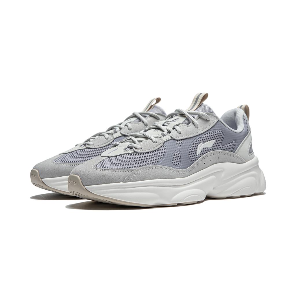 Li Ning Coconut 2.0 Comfortable Versatile Thick Sole Height Increasing Non-Slip Wear-Resistant Low-Top Casual Shoes Men Sneakers Gray AGCU249-6