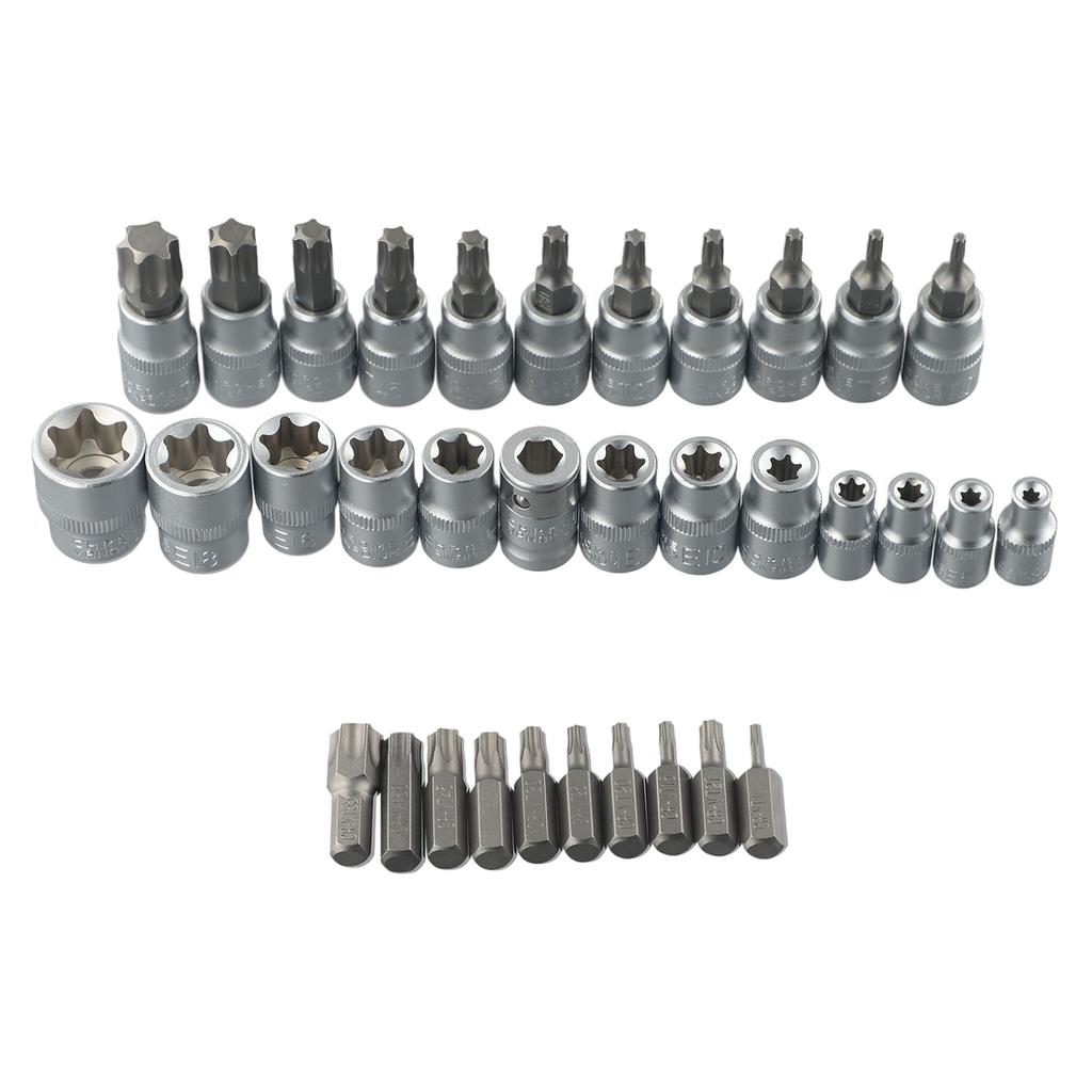 Bits Drive Tool Bits Socket Bits Attachments Brand New Hand Tools 34pcs/set High Quality Star Head Batch Socket