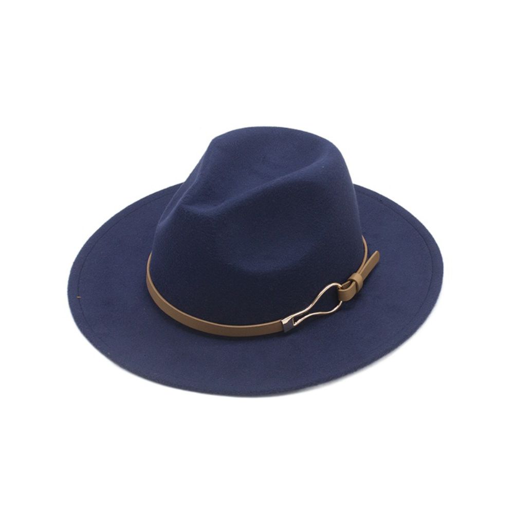 Wide Brim Jazz Hat Adjustable Panama Cap Fashion Felt Fedora Hats Unisex