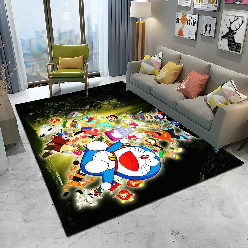 3D Printing D-Doraemon Anime Cartoon Carpet Rug for Home Living Room Bedroom Sofa Doormat Decor,kid Area Rug Non-slip Floor Mat