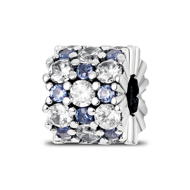 

925 Серебряная звезда Снежинка Луна муранское стекло бусины зажим браслет ювелирный подарок