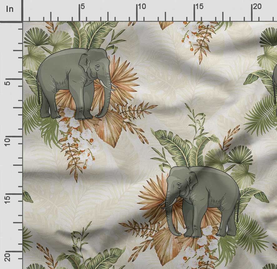 Soimoi Animals Print,  Cotton Cambric, Quilting Fabric Sold by The Yard 42 Inch Wide, Medium Weight Cotton Fabric, Sewing  Supplies, Beige &