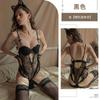 Sexy underwear Sexy lace one-piece three-point steel tray gathers small breasts and shows large transparent suspender skirt Women's pajamas