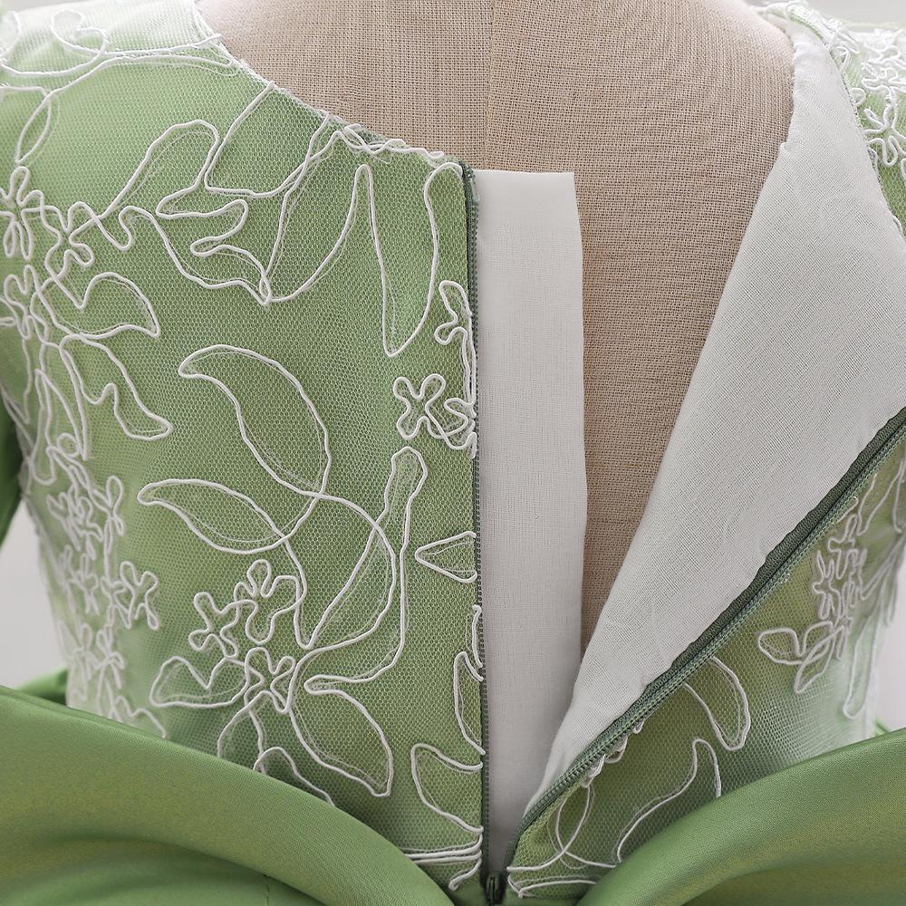 Summer Flower Bow Princess Newborn Kids Dresses for Girls Lace Ball Gown Wedding Bridemaid Prom Party Girl Dress Birthday Child Costume