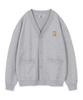Wacky Willy Jersey V-Neck Pocket Cardigan Gray