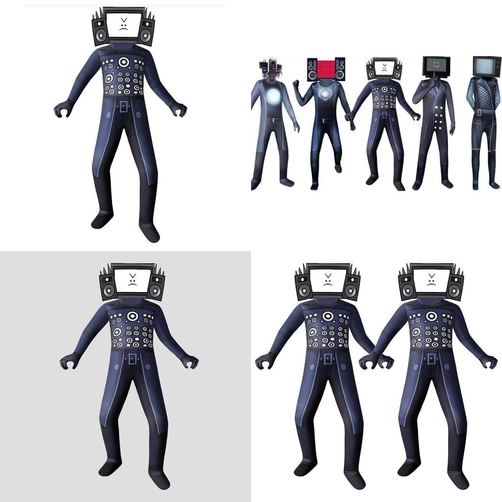 Skibidi Toilet Wave Audio Tv Man Kids Cosplay Outfit Made Of Milk Silk For Seasonal Wear