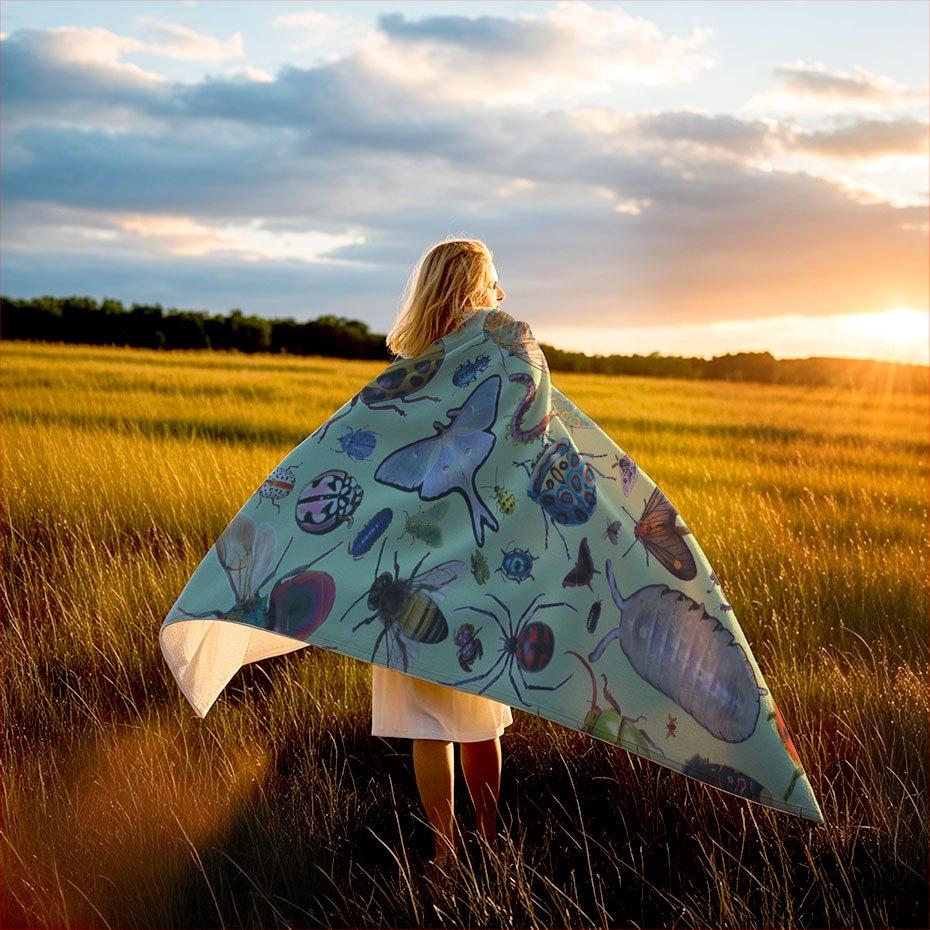 Nature Explorer Blanket Reversible Flannel Throw for Biology Lovers AllSeason Comfort Wildlife Pattern Gift