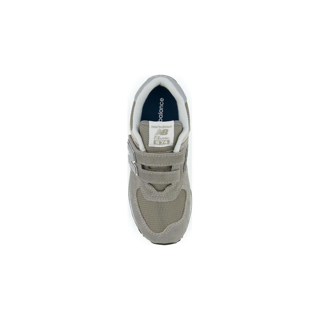 New Balance Little Kid 574 Hook and Loop Core Pack Grey White Sneakers PV574EVG