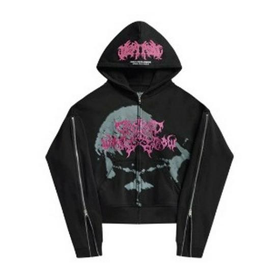 2024 Casual Print Zippered Hooded Cardigan Sweatshirt - Loose Fit, New Hot Selling