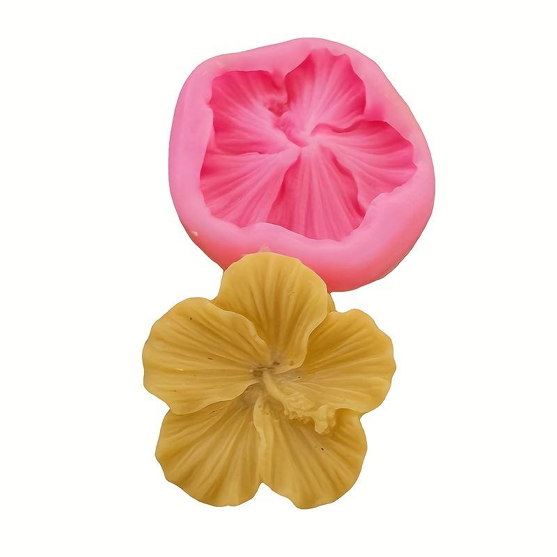1pc Mini Five-Petal Hibiscus Flower Mold Silicone Mold DIY Mini Flower Aromatherapy Candle Mold Soap Mold
