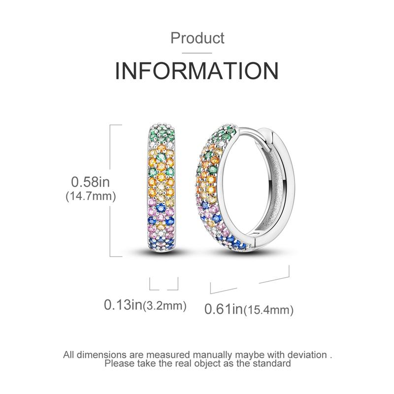 2024 Earrings For Women 925 Sterling Silver Colorful Double Hoop Earrings Fashion Birthday Party Wedding Engagement Jewelry