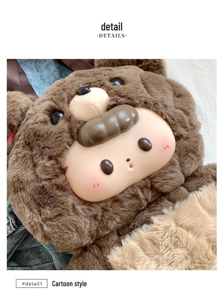 Cute Cartoon Little Bear Plush Backpack - Versatile and Adorable!