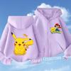 Boys Girls Fashion Streetwear Kids Zip Up Hoodie Jacket Japanese Anime Printed Zipper Sweatshirt Casual Coat