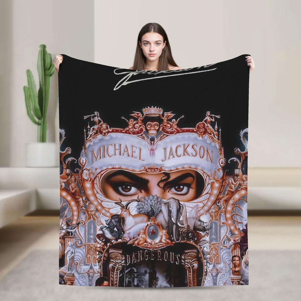 MJ King Of Pop Michael J-jackson Super Soft Blanket Plush Bedding Throws Funny Couch Chair Flannel Bedspread Sofa Bed Cover
