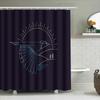 Nature Birds Shower Curtain Forest Wildlife Pattern Bathroom Decor Teal Blue Abstract Art Washroom Backdrop Waterproof Home Text