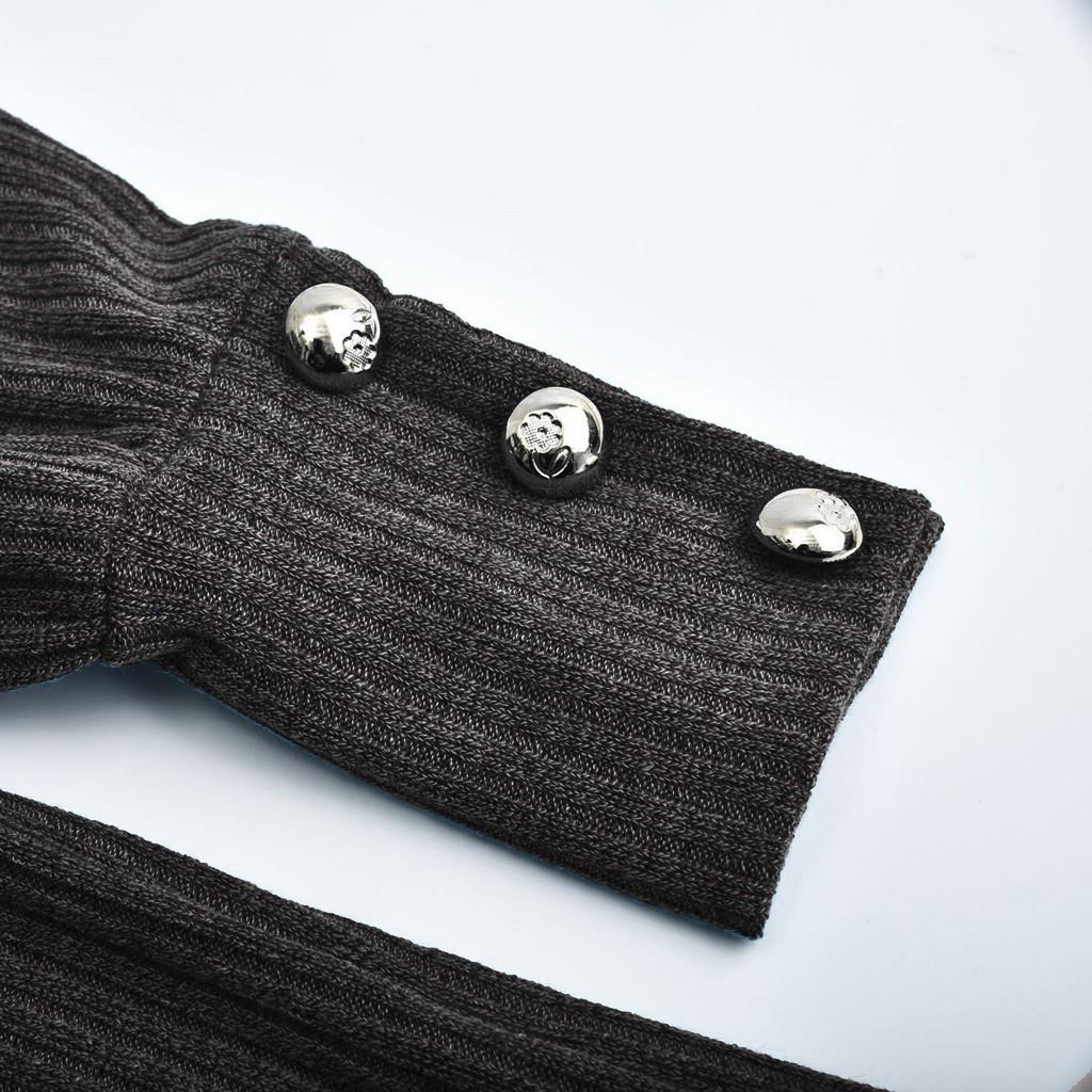 Women Turtleneck Pullover Button Long Sleeve Loose Knitted Sweater Tops