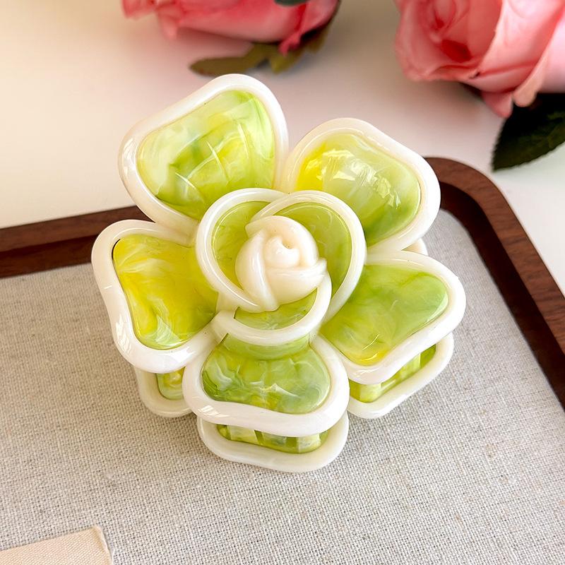 Flower Hair Clip French Style Elegant Women Flower Hair Claw Clip Hairpin Grab Clip Barrettes Headwear Hairgrip Hair Accessories