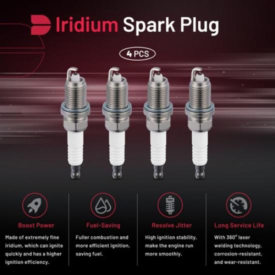 Set Of 4 Iridium Spark Plugs 7558 For Saturn 2008 Astra