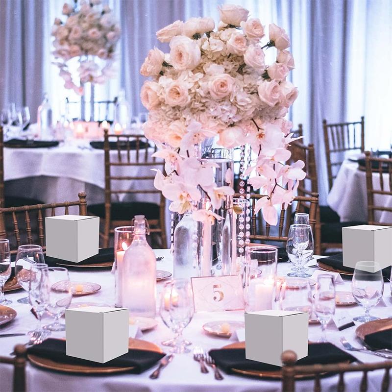 WTEMPO Foldable DIY Gift Boxes Daily Presents Handicrafts Packaging Boxes White Bridesmaid Proposal Boxes Party Favor Boxes