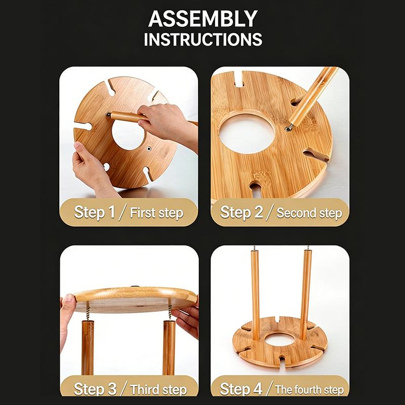 Bamboo Wine Glass Rack - Hanging Shelf Organizer For Home Bar Restaurant