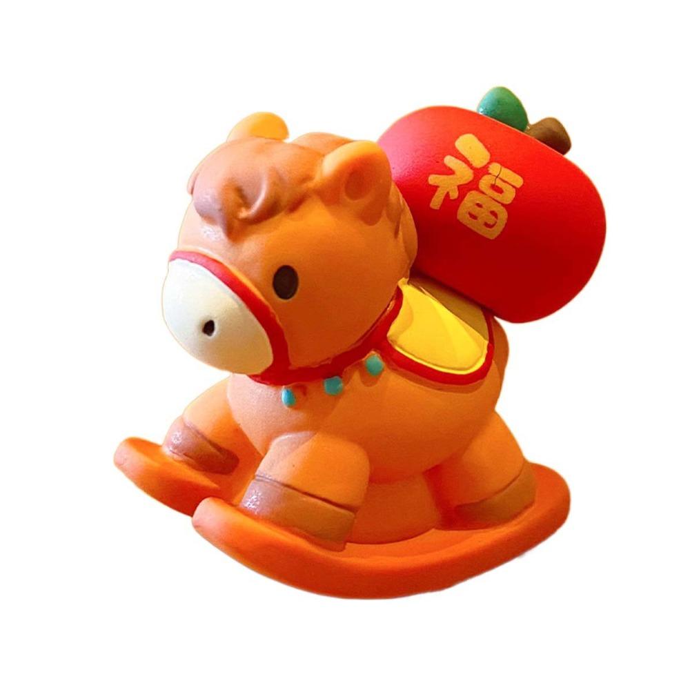 

Cartoon 2026 Horse Year Mascot Ornaments Cute Fortune Zodiac Horse Figurines Lifelike Resin Horse Figures Ornament