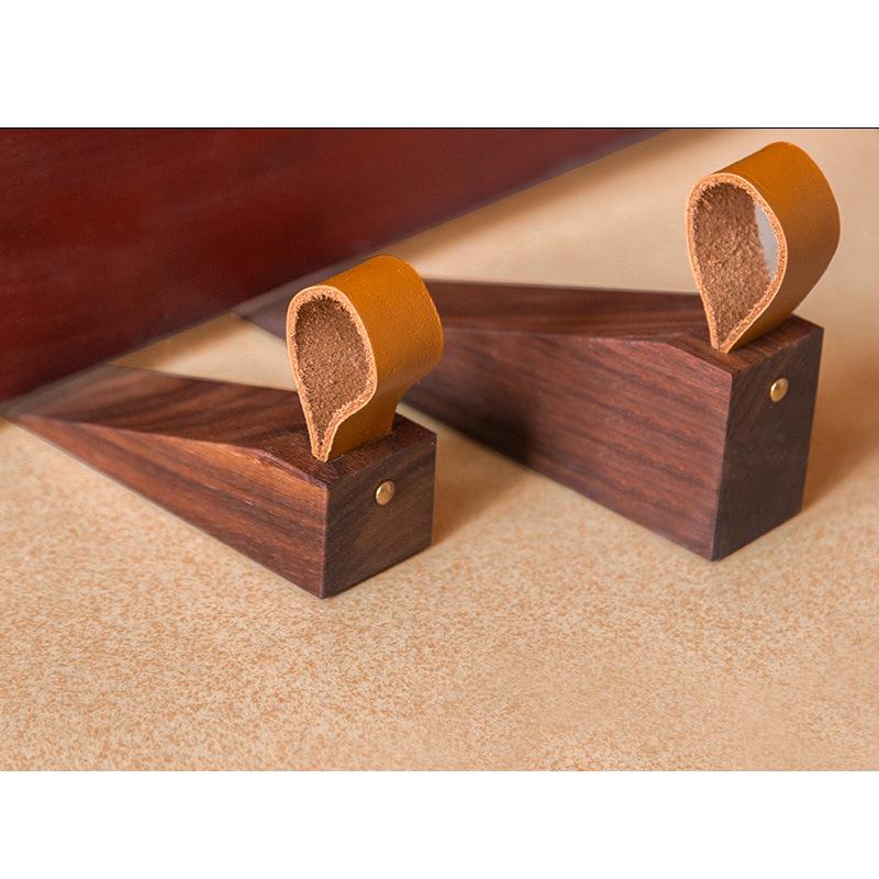 Nordic Solid Wood Door Stopper | Heightened Anti-Collision Plug for Bedroom | Movable Top Anti-Closing Bumper