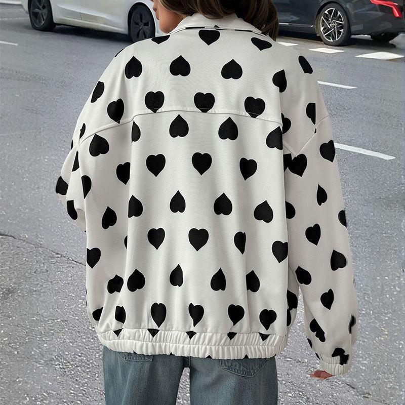 Autumn Winter Women Coat Casual Ladies Tops Fall/Winter Fashion Print Outerwear