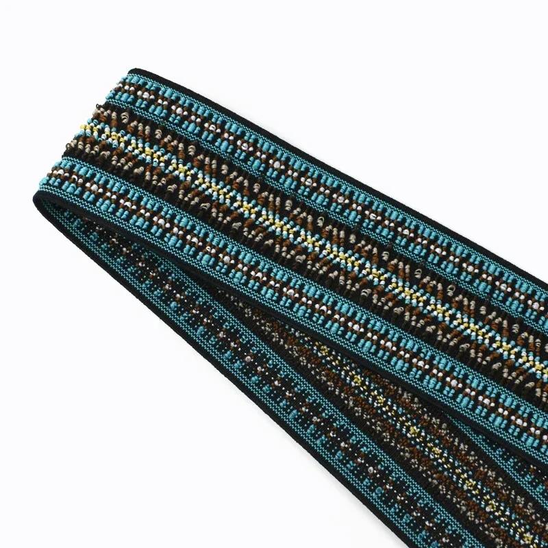 Meetee 2/3/5M Elastic Band 50mm Jacquard Stretch Webbing Ribbon for Trousers Waistband Rubber Bands Garment Sewing Accessories