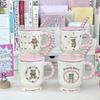 High Looking Cute Little Bear Goblet Cartoon Ceramic Mug with Lid Spoon Girl Coffee Cup Birthday Gift