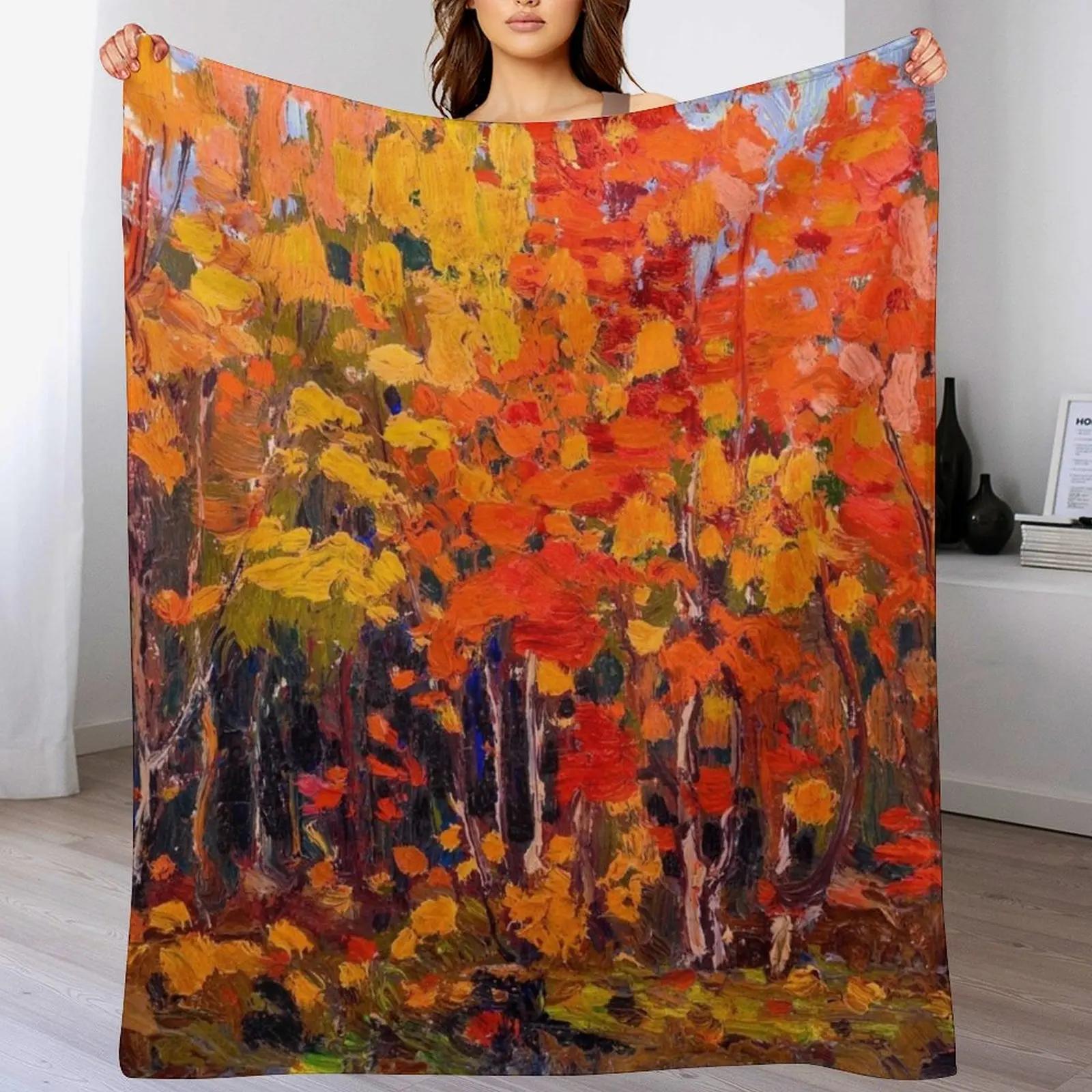 Tom Thomson Autumn Wood Throw Blanket Spring Fall Cozy Throw Blanket for Couch 102x76cm(40x30in)