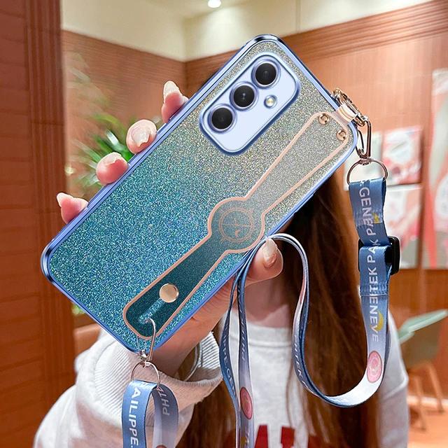 

для Samsung A55 15 25 05 35 A54 14 24 34 A53 13 23 33 73 A52 32 12 51 31 71 50 70 F15 M55 Годинник Телефон Тримач Crossbody Чохол Samsung A73 синій