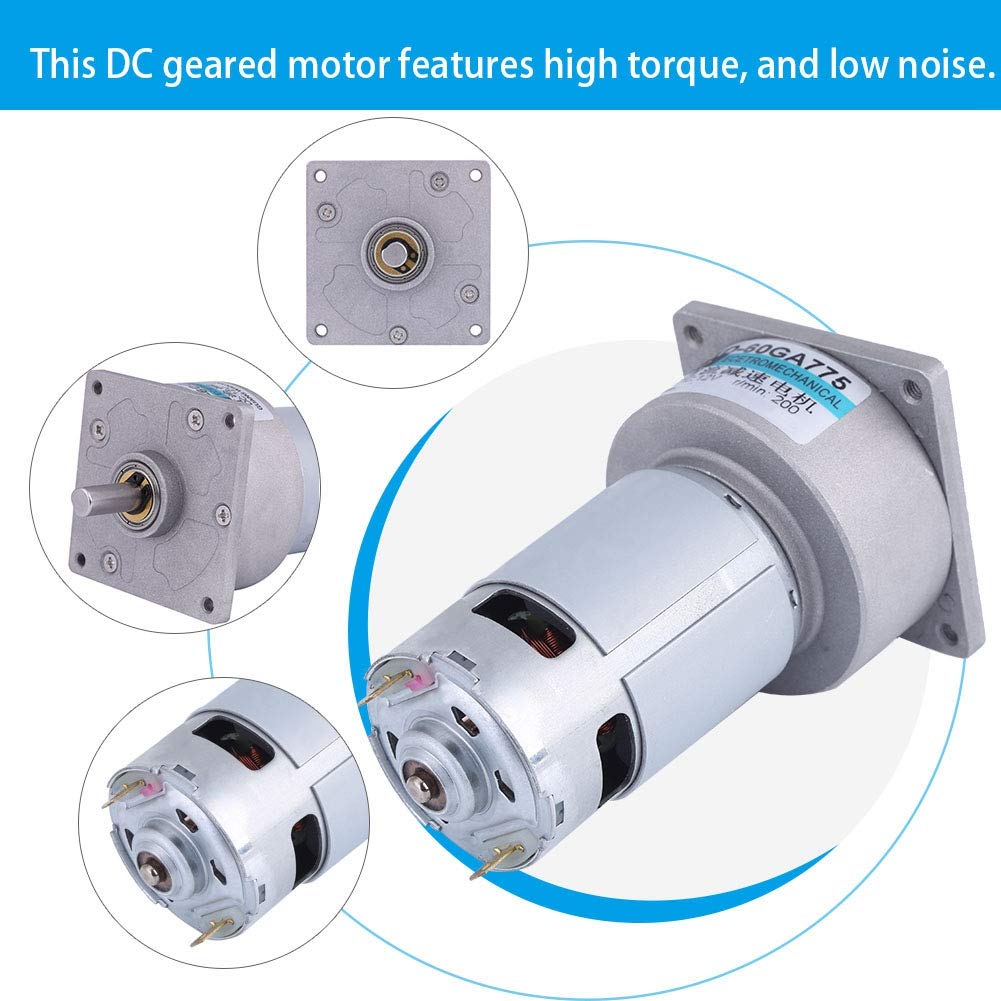 DC 35W Mini Gear Motor, 12V/24V, High Torque, Adjustable Speed, Metal Gear Wheel, for Industrial Automation Machinery