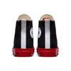 Comme des Garçons Play x Converse Chuck 70 High Black Red Unisex Sneakers Egret A01793C