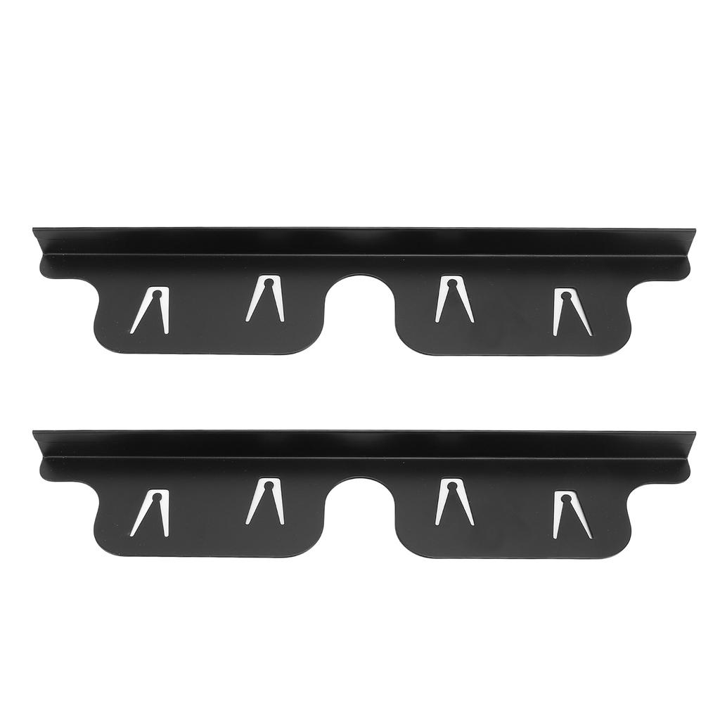 2 Pair of Stainless Steel Stove Crevice Cover Adjustable Filler Counter Guard Black