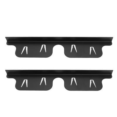2 Pair of Stainless Steel Stove Crevice Cover Adjustable Filler Counter Guard Black