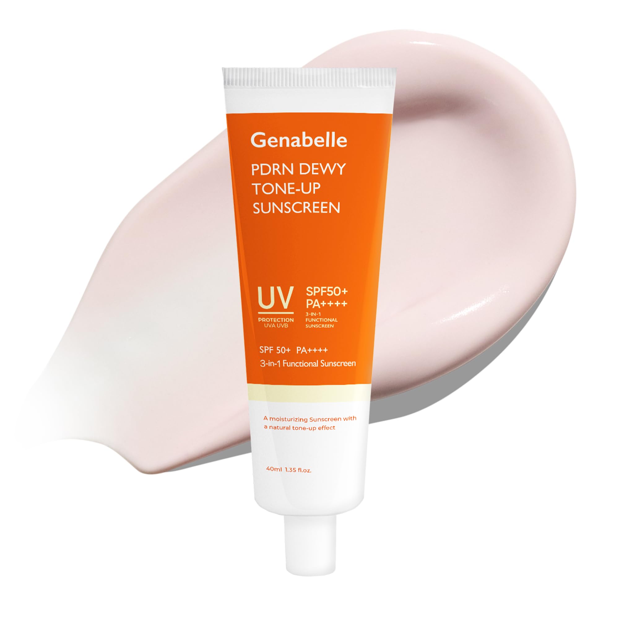 

Genabelle PDRN Dewy Tone-Up Sunscreen 40ml Salmon PDRN Sunscreen UV Protection UV Makeup Base Peach Tone Sensitive Skin No Foundation Hypoallergenic