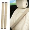 2PCS Car Seat Belt Cover Leather Shoulder Cushion Pad Beige