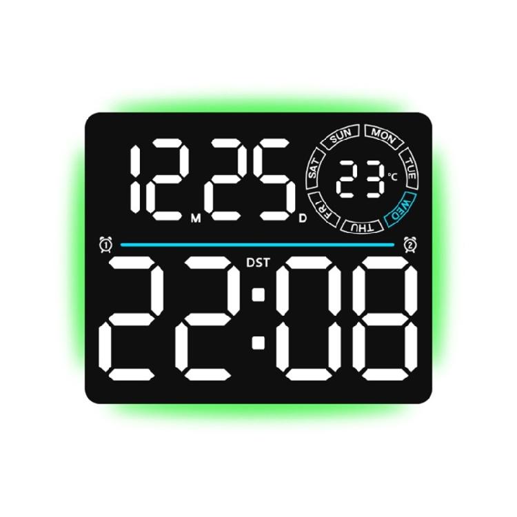 LED Digital Wall Clock with Remote Control Date Week Temperature Display Timer Alarm Clock Auto Brightness Dimmable