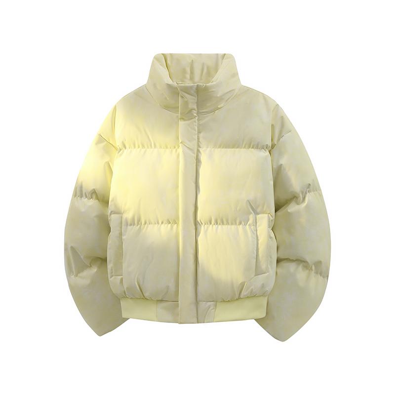 PU Leather Cotton Coat Men's Skin-like Leather Stand-up Collar Bread Suit Camouflage Outdoor Parka with Added Cotton for Warmth Men's Down Jacket