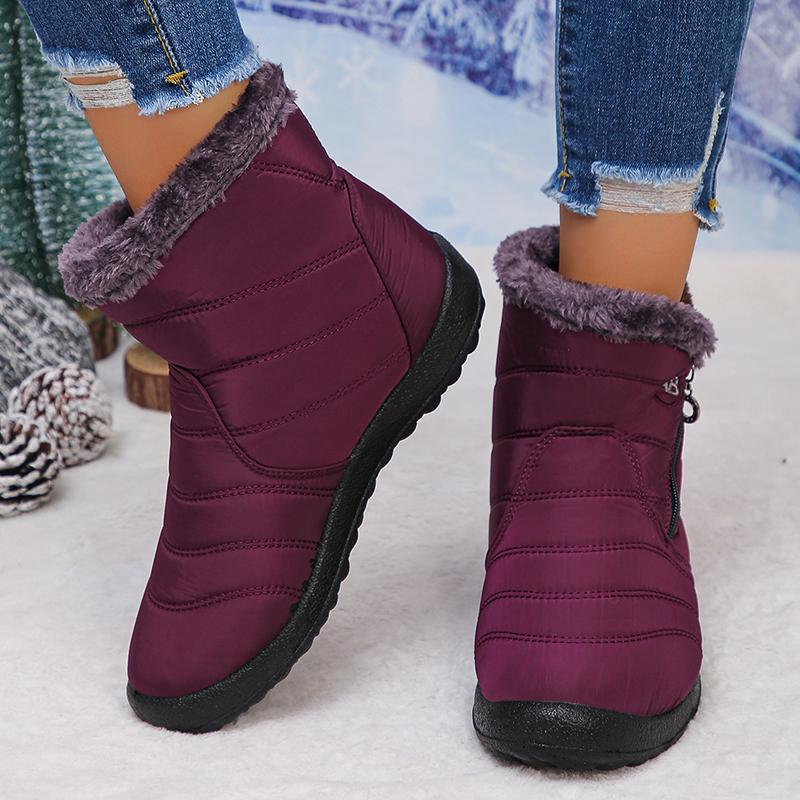 Fashion 2025 Waterproof Snow Boots for Women Plus Size 36-43 Non Slip Fur Winter Shoes Woman Zipper Short Plush Warm Ankle Boots Ladies