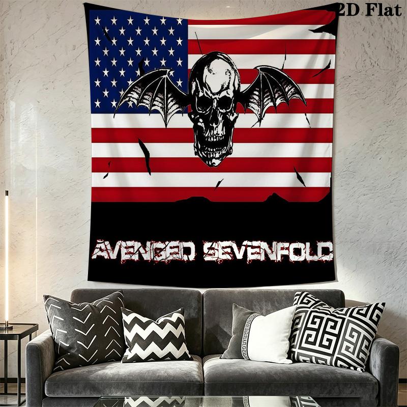 Heavy Metal Band Logo Print Tapestry Wallmounted Fashion Print Atmospheric Background Cloth Homestay Soft Decoration Tapestry Work Of Art
