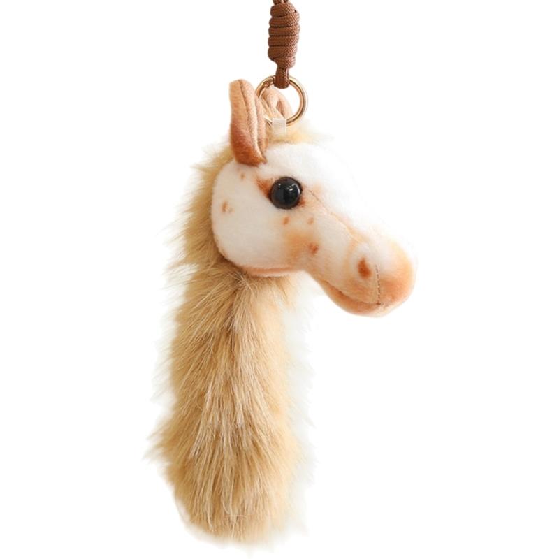 Plush Horse Toy Pendant Decoration for Office Desk and Living Room Animal Ornament Gift for Friend Family